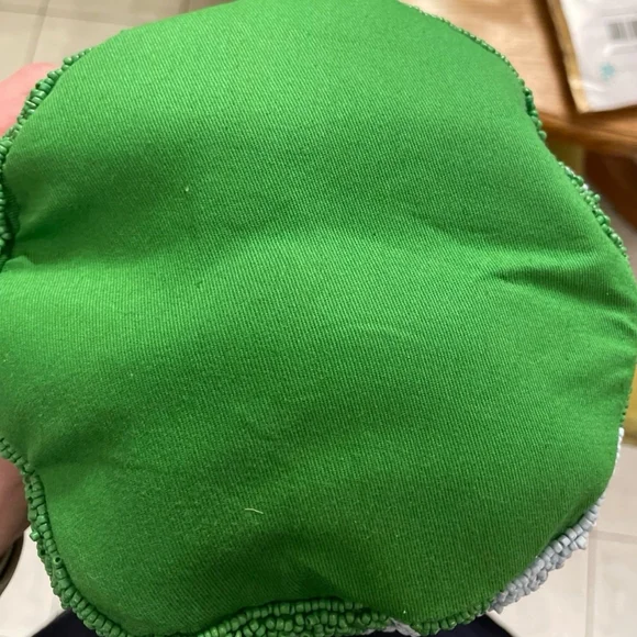 Kate Spade Green Rose, Green and Light Bluish/White Beaded Shoulder Bag - Picture 4 of 4